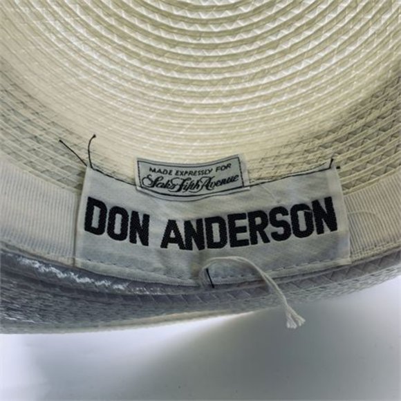 Vintage DON ANDERSON for Saks Fifth Avenue Straw Derby Hat